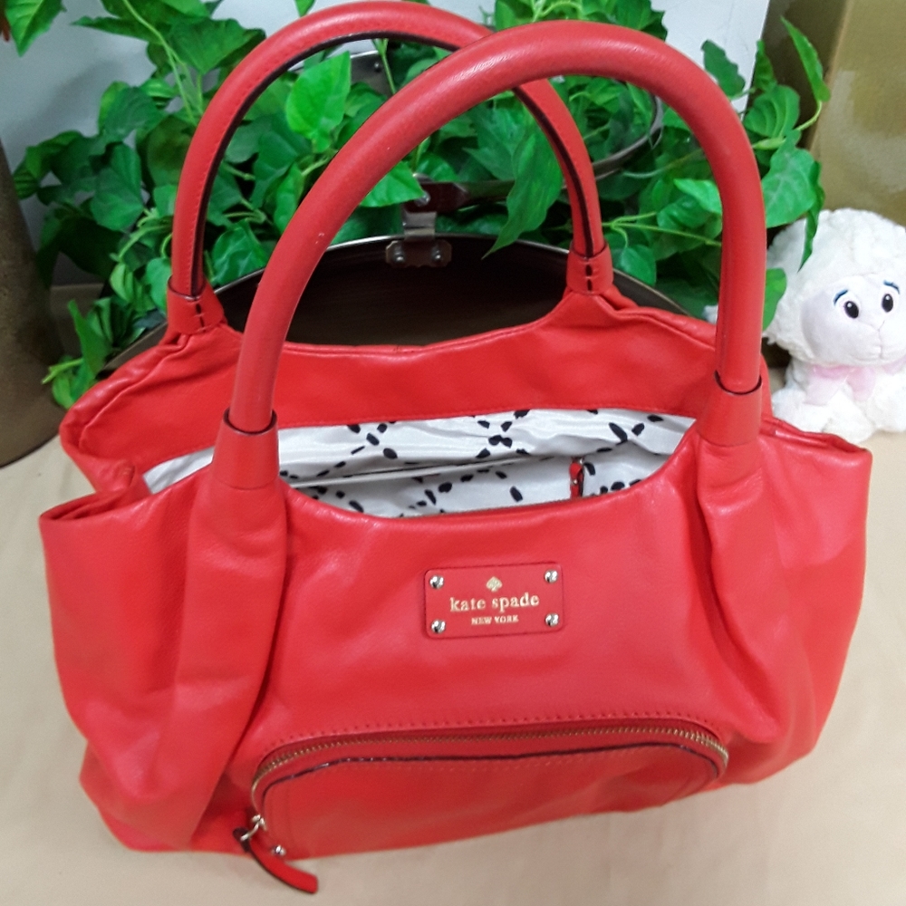 Kate Spade New York purse orange leather hobo/tote